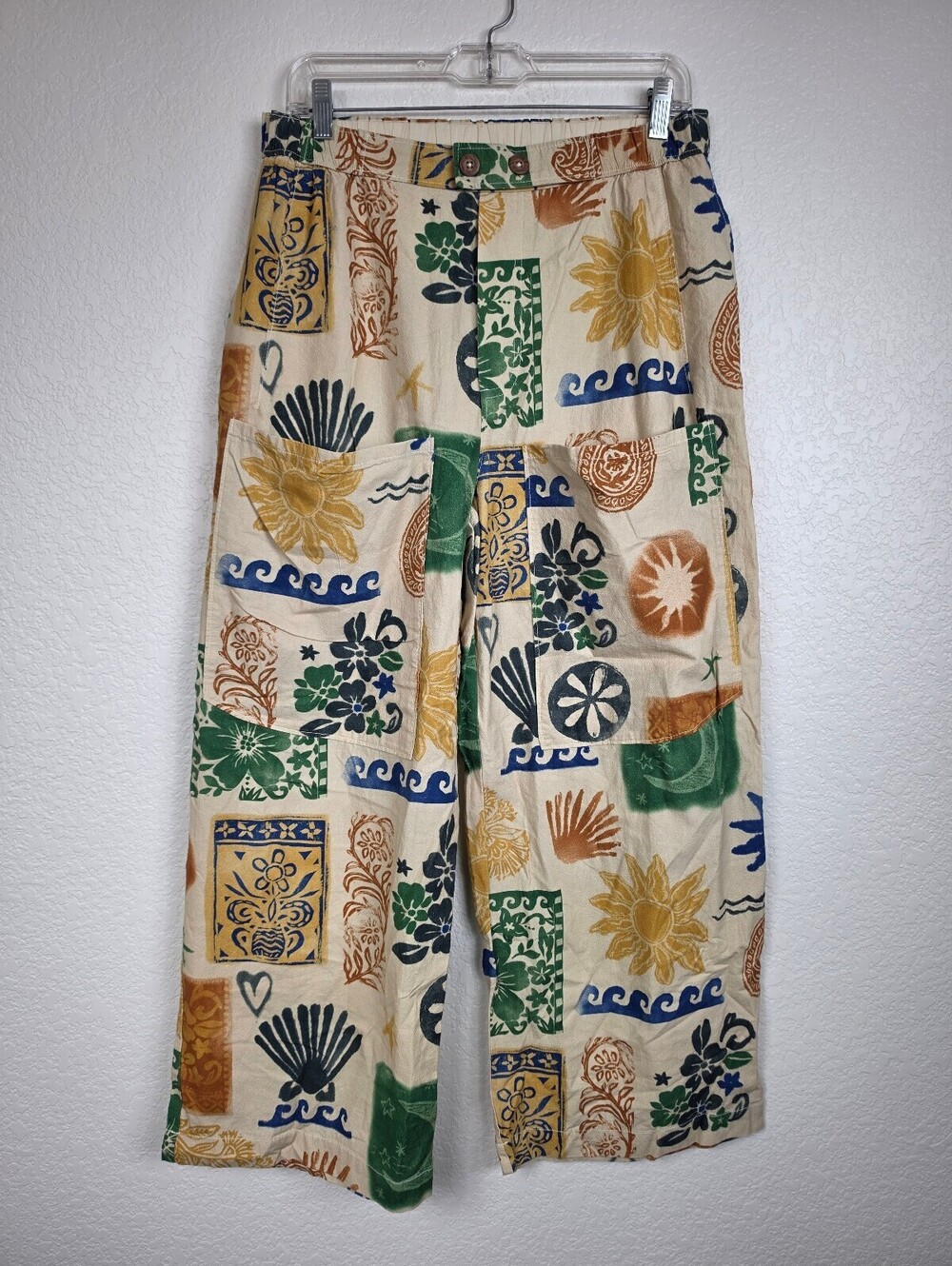 Free People Medium Printed Cotton Pants